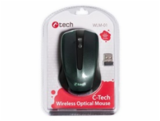 C-TECH myš WLM-01, černá, bezdrátová, USB nano receiver