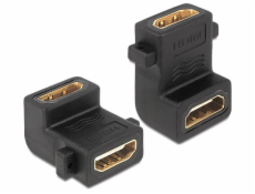 DeLOCK 65510 Adapter HDMI auf HDMI mit Schraubanschluss HDMI Buchse a. HDMI Buchse Gender Changer gewinkelt černá