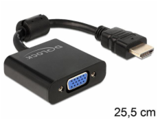 DELOCK 65512 Delock adaptér HDMI-A (M) > VGA (F) (25cm), černý