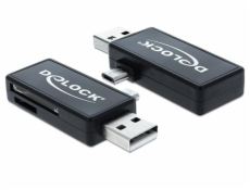 Delock Micro USB OTG čtečka karet + USB A samec