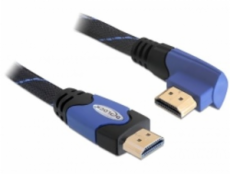 DeLOCK 82956 Kabel High Speed HDMI mit Ethernet gewinkelt 4K HDMI Stecker auf HDMI Stecker 90° gewinkelt černá/lila 2m