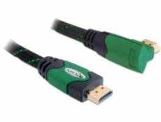 DeLOCK 82952 Kabel High Speed HDMI mit Ethernet gewinkelt 4K HDMI Stecker auf HDMI Stecker 90° gewinkelt 2m černá/grün