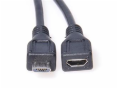 PremiumCord Kabel prodlužovací micro USB 2.0 male-female, černý 3m