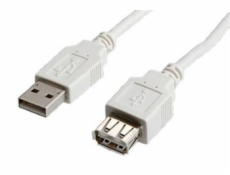 Kabel USB 2.0 A-A 1,8 m prodlužovací, bílý/šedý