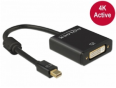 DeLOCK 62603 Adapter miniDisplayPort auf DVI 4K Aktiv miniDisplayPort Stecker auf DVI-I 24+5 Buchse 25cm černá