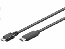 PremiumCord Kabel USB 3.1 konektor C/male - USB 2.0 Micro-B/male, černý, 0,6m