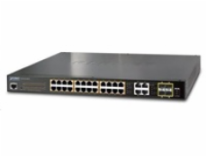 Planet GS-4210-24P4C PoE switch L2/L4, 28(24 PoE)x 1000Base-T, 4x SFP, Web/SNMPv3, ext 10Mb/s, 802.3at-220W