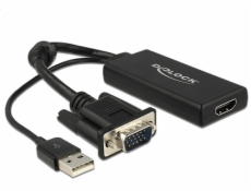 Delock Adapter VGA + Audio zu HDMI mit Kabel černá 