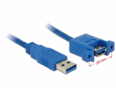 Delock kabel USB 3.0 Type-A samec > USB 3.0 Type-A samice přišroubovatelná 1 m