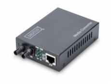 DIGITUS Media Converter, Multimode, 10/100Base-TX to 100Base-FX, Incl. PSU ST connector, Up to 2km