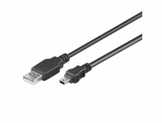 PremiumCord Kabel USB 2.0, A-B mini, 5pinů, 2m