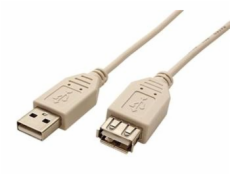 Kabel USB 2.0 A-A 5 m prodlužovací, bílý/šedý