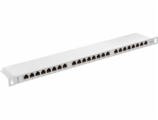 Patch Panel 24 Port 0.5U Kat.6 szary ekranowany 