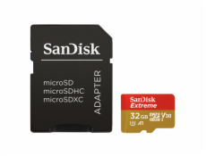 SanDisk MicroSDHC karta 32GB Extreme (100MB/s, Class 10, UHS-I U3 V30) + adaptér