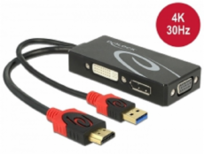 DeLOCK 62959 Adapter HDMI Stecker zu DVI / VGA / Displayport Buchse 4K černá