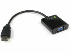 Adapter HDMI męski na VGA żeński, czarny, 10cm