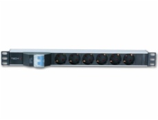 Listwa zasilająca Rack 19 cali 1U 250V/16A 6xSCHUKO, 3m