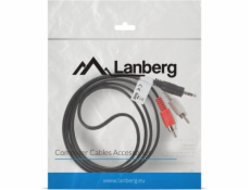 LANBERG STEREO CABLE MINIJACK(M)->2X CHINCH 1.5M CA-MJRC-10CC-0015-BK