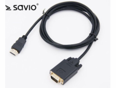 Savio CL-103 video cable adapter 1.8 m HDMI Type A (Standard) VGA (D-Sub) Black