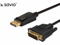 Savio CL-106 video cable adapter 1.8 m DisplayPort DVI Black