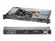 SUPERMICRO mini1U chassis, 1x 3,5"" fixed HDD (nebo s MCP-220-00044-0N 2x2,5""), 200W (Gold) (Front panel)