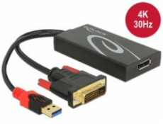 DeLock 62596 Adapter DVI Stecker / Displayport 1.2 Buchse schw.