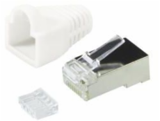 Wtyki RJ45 CAT.6 z osłoną, 100szt. ekranowane, biały