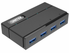 Hub 4x USB 3.0 z funkcją ładowania, czarny; Y-HB03001 