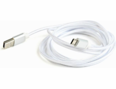 GEMBIRD Kabel CABLEXPERT USB A Male/Micro B Male 2.0, 1,8m, opletený, stříbrný, blister