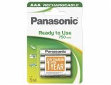 PANASONIC Nabíjecí baterie (Ready to Use - pro Časté použití) HHR-4MVE/4BC   750mAh AAA 1,2V (Blistr 4ks)