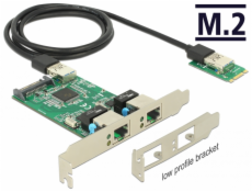 Konverter M.2 Key B+M Stecker > 2 x Gigabit LAN, LAN-Adapter