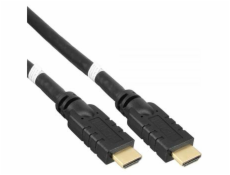 Kabel HDMI High Speed with Ethernet 20 m, se zesilovačem, 4K@60Hz, 3x stínění, M/M, zlacené konektory