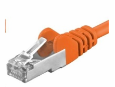 PREMIUMCORD Patch kabel CAT6a S-FTP, RJ45-RJ45, AWG 26/7 0,25m oranžová