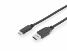 Digitus Připojovací kabel USB typu C, typ C na A M/M, 1,0 m, všechny funkce, Gen2, 3A, 10 GB, verze 3.1, CE, bl