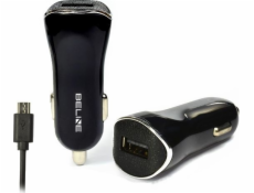 Nabíjačka Beline USB nabíjačka do auta + microUSB 1A čierna-Beli0002