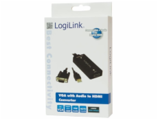 AV LogiLink D-Sub (VGA) - HDMI + USB-A adaptér čierny (CV0060)