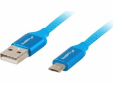 Lanberg CA-USBM-20CU-0010-BL Micro USB M na USB-AM 2.0, 1m LANBERG Micro USB (M) na USB-A (M) 2.0 kábel 1m, modrý, rýchle nabíjanie 3.0
