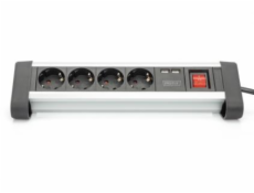 DIGITUS DA-70614 DIGITUS 4-way office socket strip with 2x USB ports