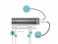 iTec USB 3.0 nabíjecí HUB 16port + Power Adapter 90 W