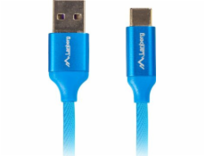 Lanberg CA-USBO-22CU-0010-BL USB-C M na USB-AM 2.0, 1m LANBERG USB-C (M) na USB-A (M) 2.0 kábel 1m, modrý, rýchle nabíjanie 3.0