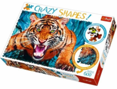 Trefl Puzzle 600 dielikov Crazy Shapes - Z očí do očí s tigrom