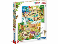 Clementoni Puzzle 2x60 dielikov Zoo