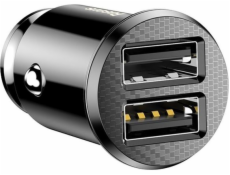 Autonabíjačka Baseus Grain 2x USB 5V 3.1A (čierna)