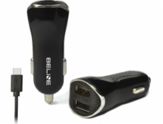 Beline 2xUSB + USB-C 2.1A nabíjačka čierna / čierna