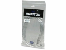 MANHATTAN Kabel USB 2.0 A-B propojovací 3m (stříbrný)