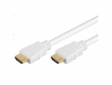 PremiumCord HDMI High Speed + Ethernet kabel,bílý, zlacené konektory, 15m