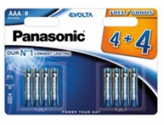 PANASONIC Alkalické baterie EVOLTA Platinum LR03EGE/8BW 4+4F AAA 1,5V (Blistr 8ks)