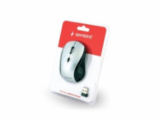 GEMBIRD myš MUSW-4B-02-BS, černo-stříbrná, bezdrátová, USB nano receiver