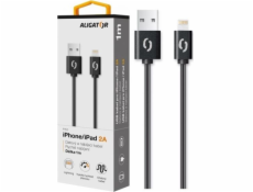 Aligator datový a nabíjecí kabel, konektor Lightning, 2A,1m, černá