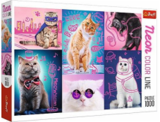 Trefl Puzzle 1000 Neon Color Line - Super Cats